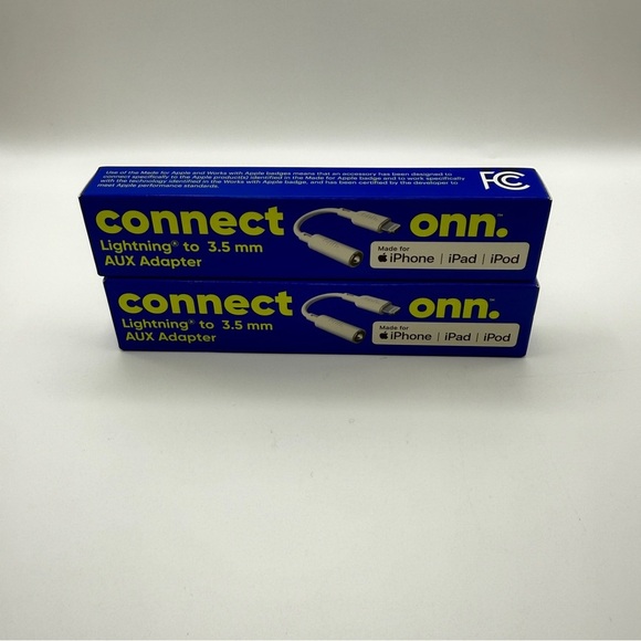 ONN Certified Lightning to 3.5mm AUX Audio Adapter 2 Pack for iPhone iPad & iPod - Picture 3 of 5